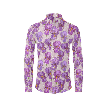Iris Pattern Print Design IR05 Men's Long Sleeve Shirt