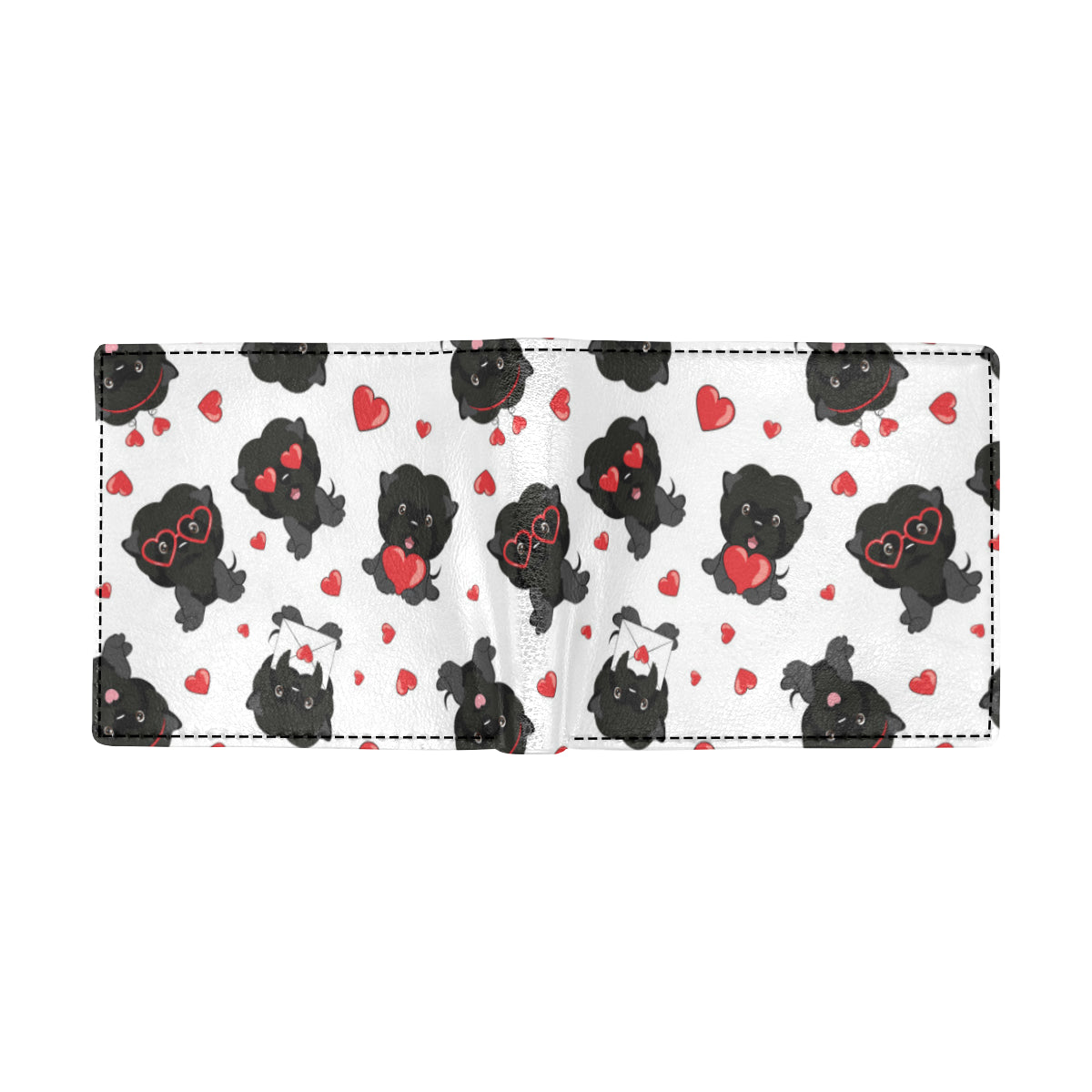 Affenpinscher Pattern Print Design 01 Men's ID Card Wallet