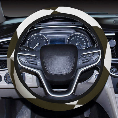 Checkered Flag Racing Style Steering Wheel Cover with Elastic Edge