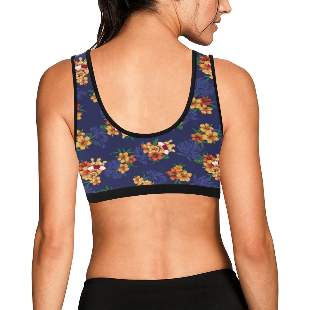 Hawaiian Themed Pattern Print Design H02 Sports Bra