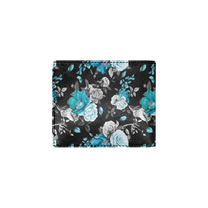 Rose Pattern Print Design A02 Men's ID Card Wallet