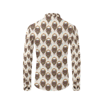 Wolf Tribal Dream Catcher Design Print Men's Long Sleeve Shirt