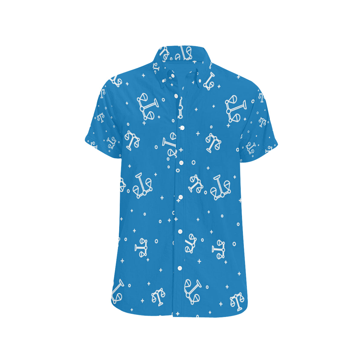 Libra Pattern Print Design 05 Men's Short Sleeve Button Up Shirt