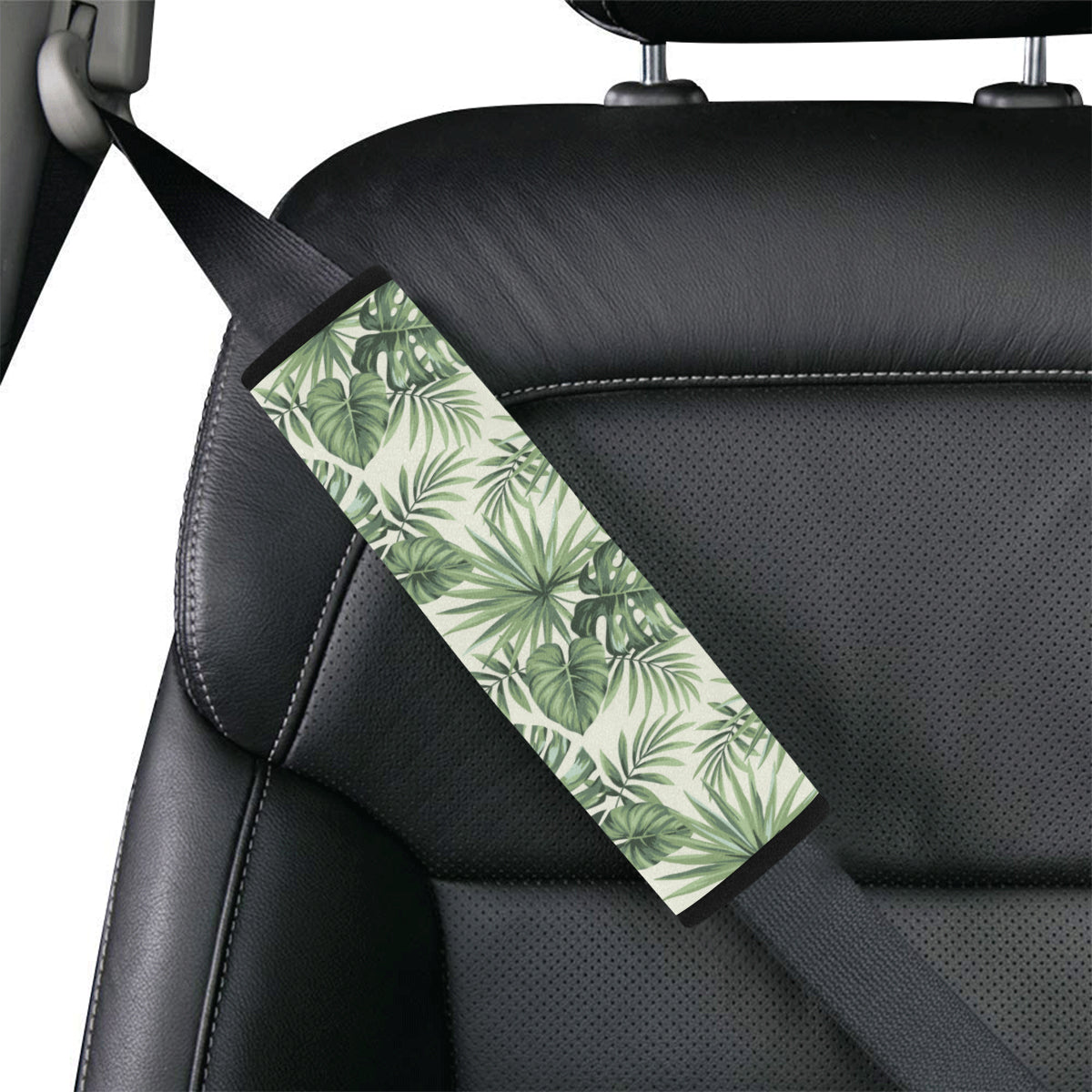 Palm Leaf Pattern Print Design A02 Car Seat Belt Cover