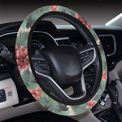 Grape Pattern Print Design GP01 Steering Wheel Cover with Elastic Edge