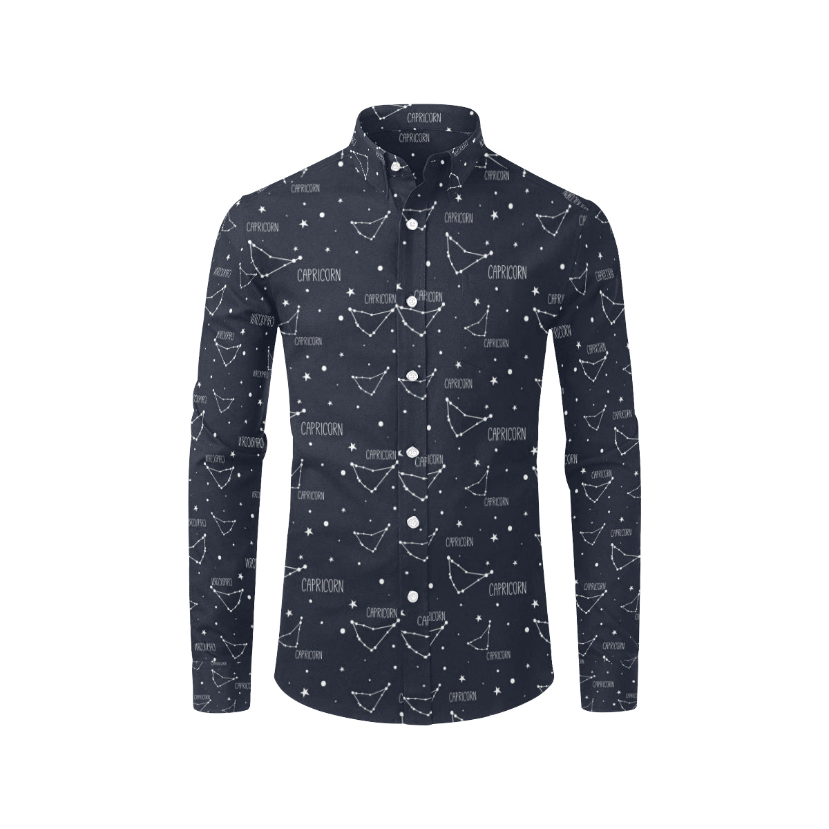 Capricorn Zodiac Pattern Print Design 01 Men's Long Sleeve Shirt