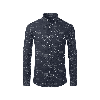 Capricorn Zodiac Pattern Print Design 01 Men's Long Sleeve Shirt