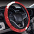 Reindeer Red Pattern Print Design 01 Steering Wheel Cover with Elastic Edge