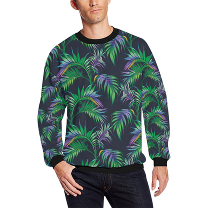 Palm Leaves Pattern Print Design PL04 Men Long Sleeve Sweatshirt
