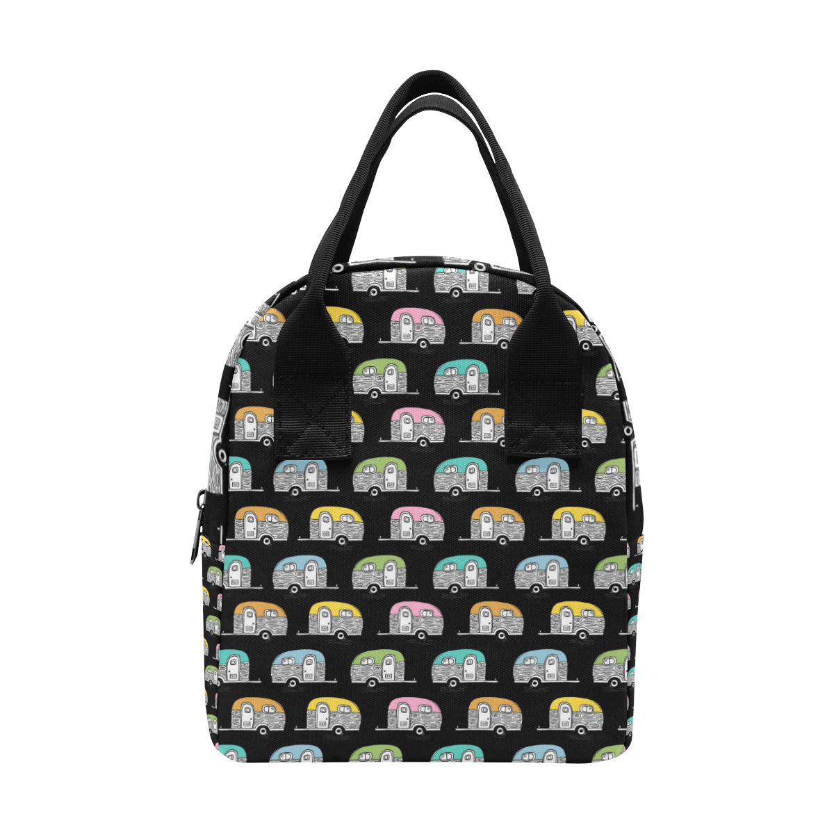 Camper Pattern Camping Themed No 2 Print Insulated Lunch Bag