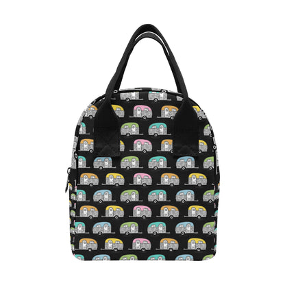 Camper Pattern Camping Themed No 2 Print Insulated Lunch Bag