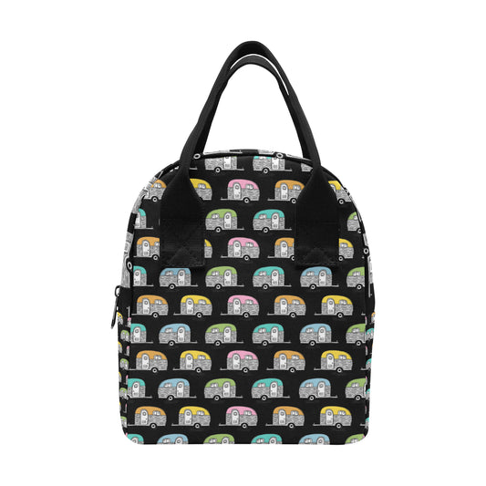 Camper Pattern Camping Themed No 2 Print Insulated Lunch Bag