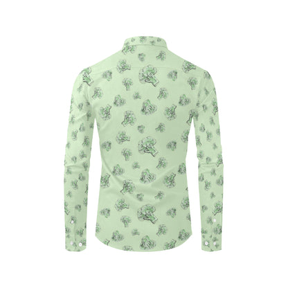 Broccoli Pattern Print Design 05 Men's Long Sleeve Shirt