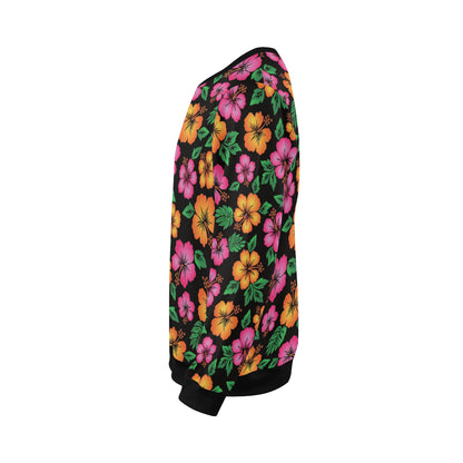 Hibiscus Pattern Print Design HB029 Men Long Sleeve Sweatshirt