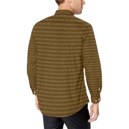 Cable Knit Pattern Print Design 02 Men's Long Sleeve Shirt