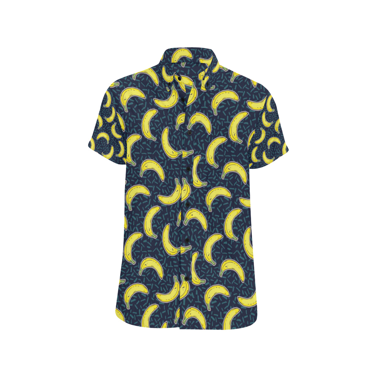 Banana Pattern Print Design BA09 Men's Short Sleeve Button Up Shirt