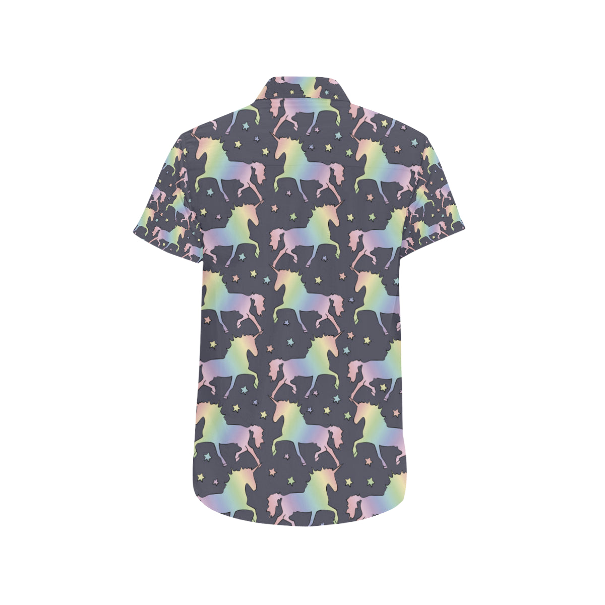 Rainbow Pattern Print Design A05 Men's Short Sleeve Button Up Shirt