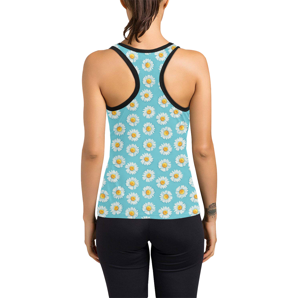 Daisy Pattern Print Design DS03 Women's Racerback Tank Top