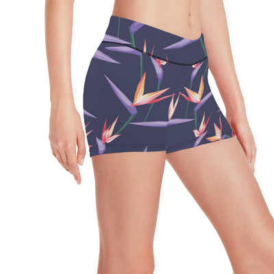 Bird Of Paradise Pattern Print Design BOP015 Yoga Shorts