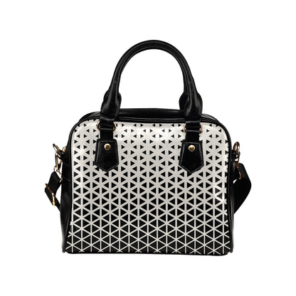 Geometric Black White Pattern Print Design 03 Shoulder Handbag