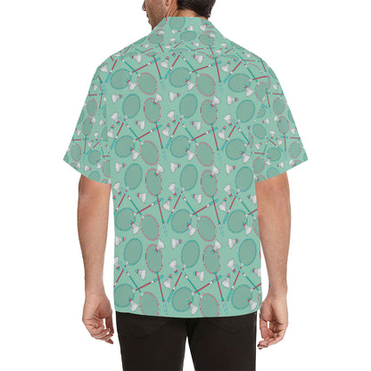 Badminton Pattern Print Design 05 Men's Hawaiian Shirt
