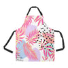 Pink Tropical Palm Leaves Apron with Pocket