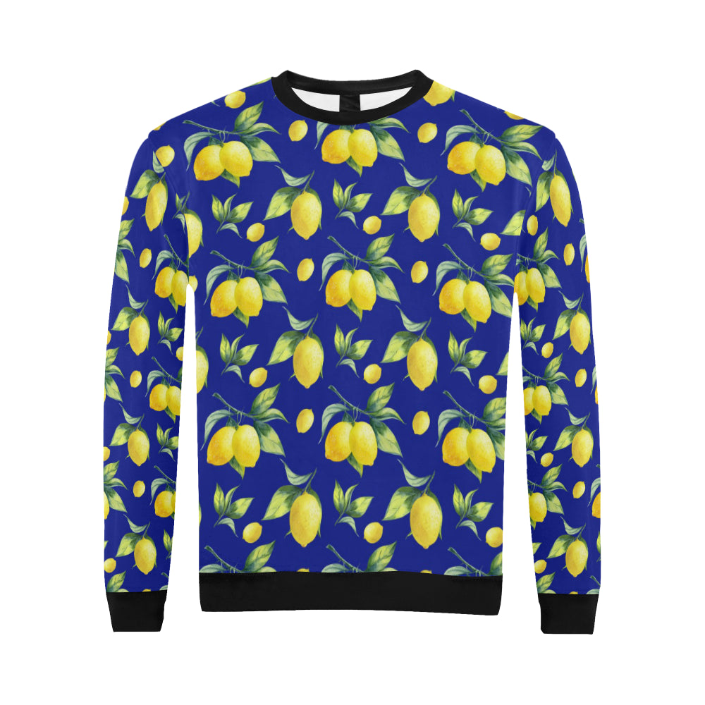 Lemon Pattern Print Design LM06 Men Long Sleeve Sweatshirt