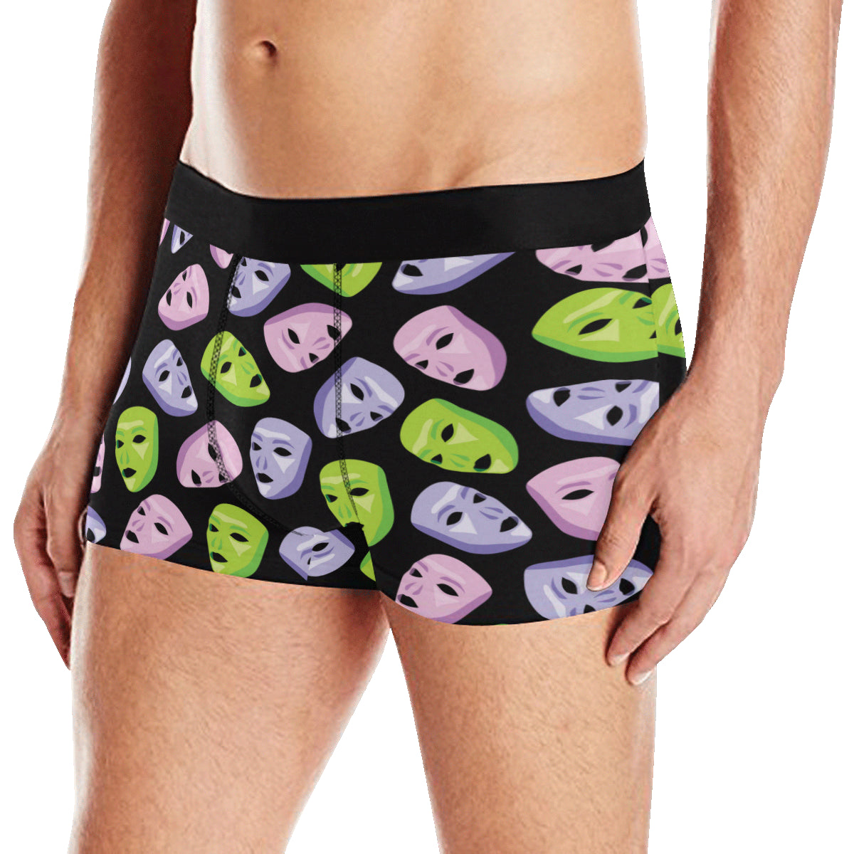 Acting Mask Pattern Print Design 04 Men's Boxer Briefs