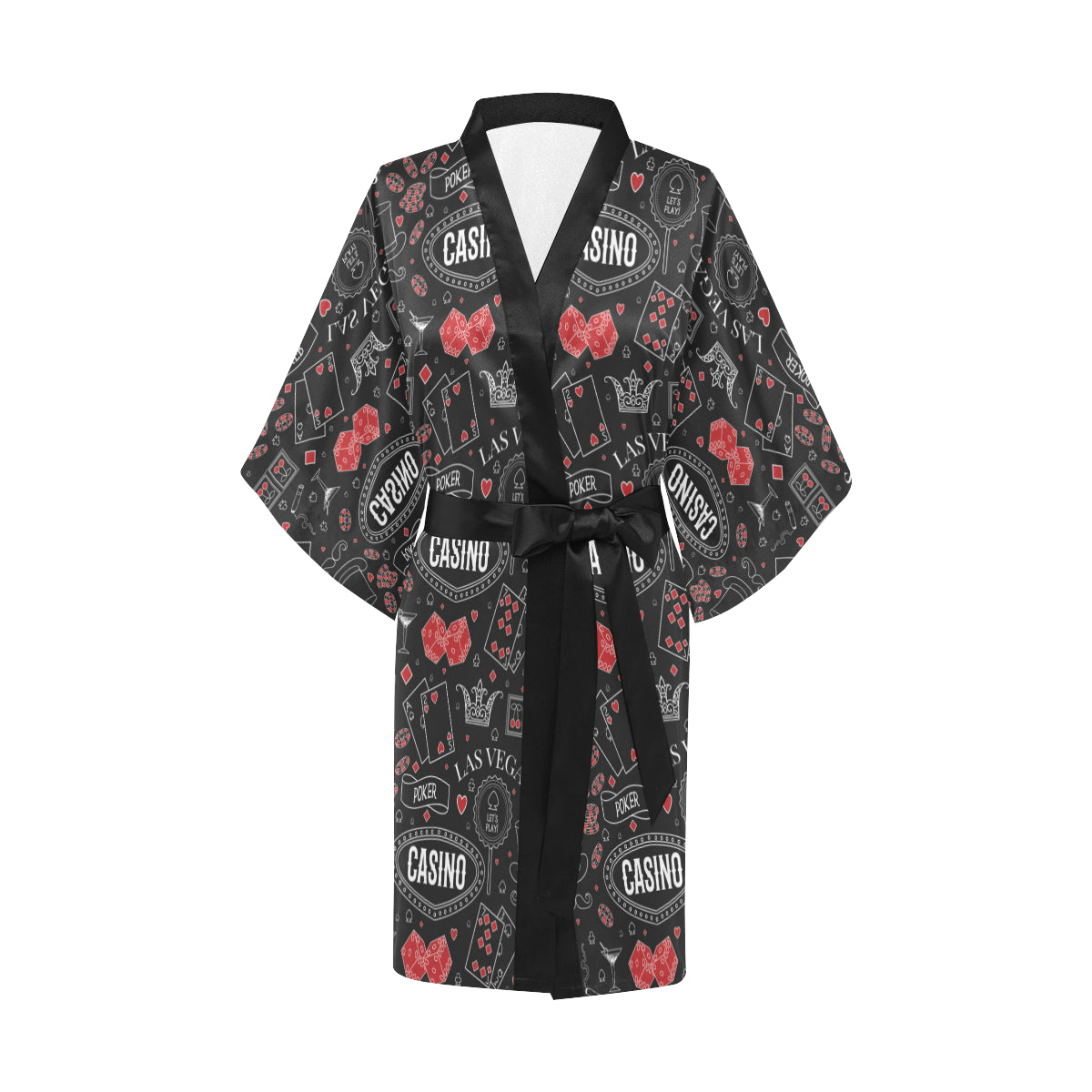 Casino Pattern Print Design 04 Women's Short Kimono