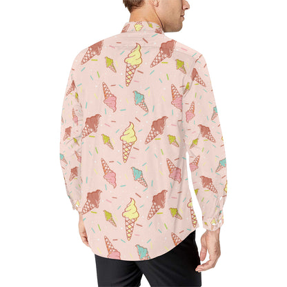 Ice Cream Pattern Print Design 02 Men's Long Sleeve Shirt