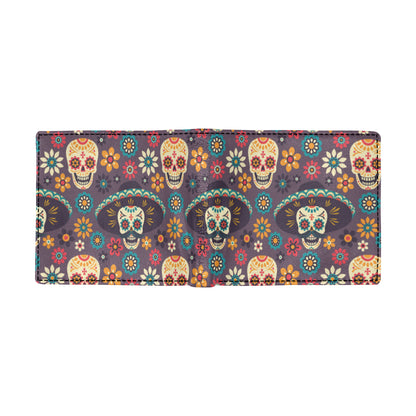 sugar skull Maxican Pattern Men's ID Card Wallet