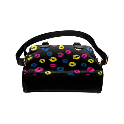 Lip Neon Color Pattern Print Design 01 Shoulder Handbag