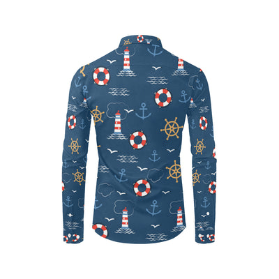 Nautical Pattern Print Design A06 Men's Long Sleeve Shirt