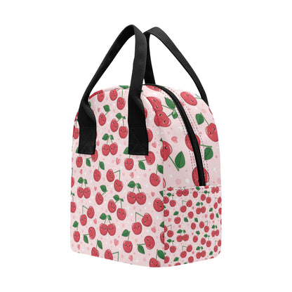 Cherry Pattern Print Design CH02 Insulated Lunch Bag