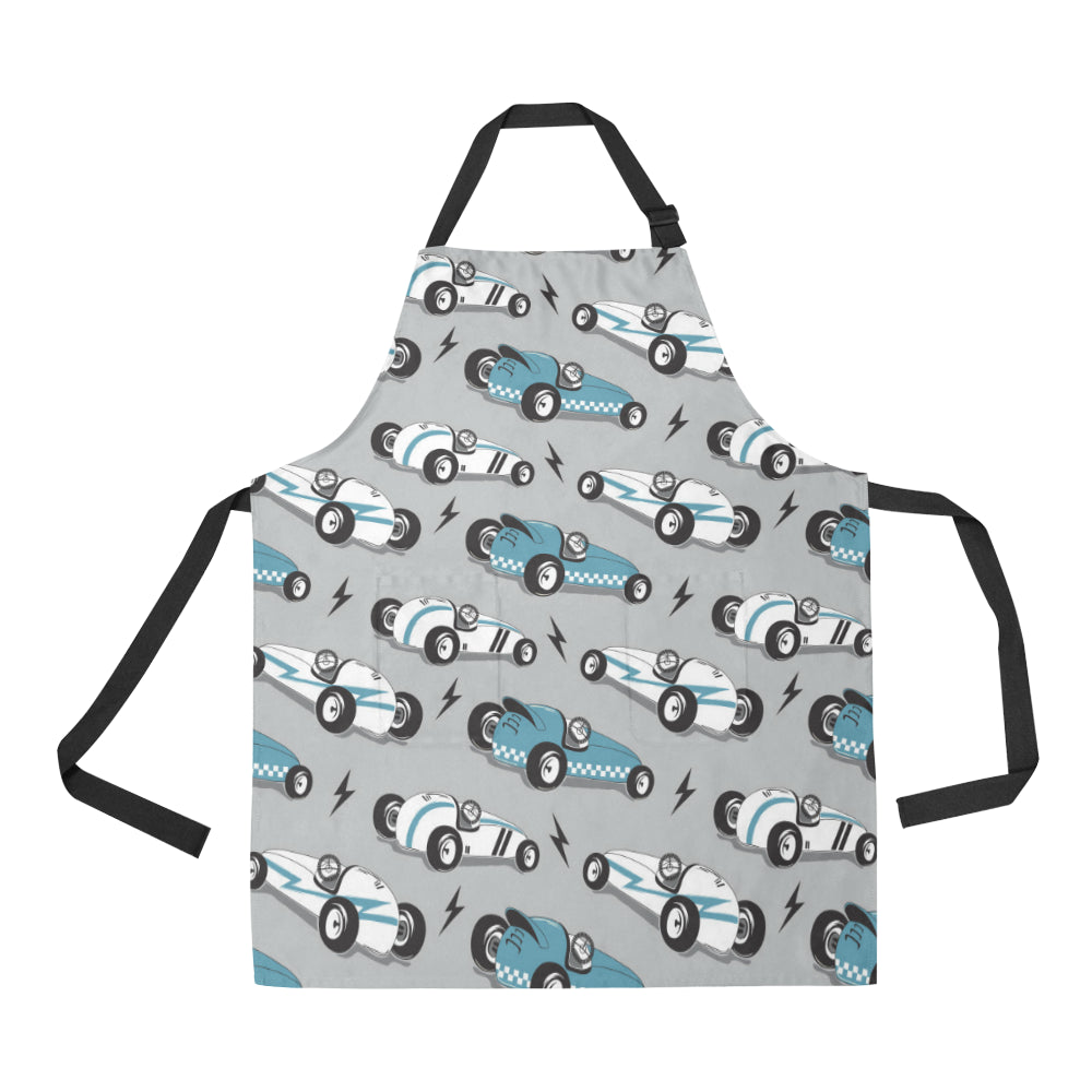 Racing Vintage Pattern Print Design A02 Apron with Pocket