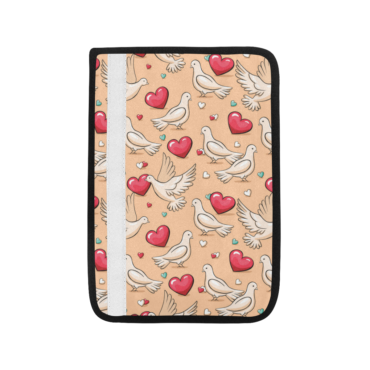 Pigeon Heart Pattern Print Design 04 Car Seat Belt Cover