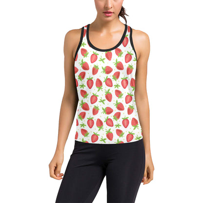 Strawberry Pattern Print Design SB07 Women's Racerback Tank Top