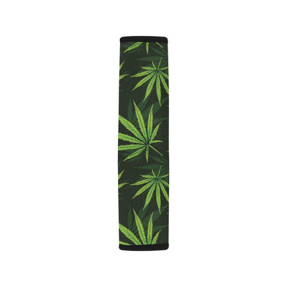Pot Leaf Pattern Print Design A03 Car Seat Belt Cover
