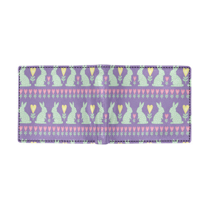 Rabbit Pattern Print Design RB01 Men's ID Card Wallet