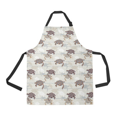 Sea Turtle Pattern Print Design T07 Apron with Pocket