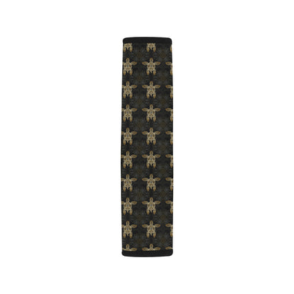 Gold Tribal Turtle Polynesian Design Car Seat Belt Cover