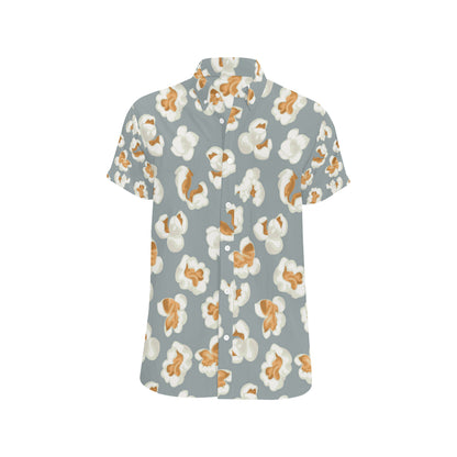 Popcorn Pattern Print Design A05 Men's Short Sleeve Button Up Shirt
