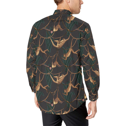 Monkey Pattern Print Design 02 Men's Long Sleeve Shirt