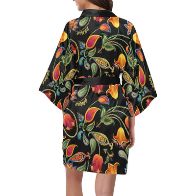 Tulip Boho Pattern Print Design TP09 Women Kimono Robe