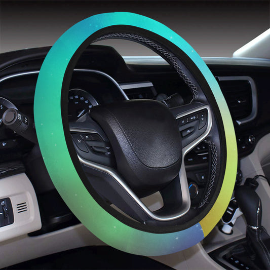 Aurora Borealis Pattern Print Design 02 Steering Wheel Cover with Elastic Edge