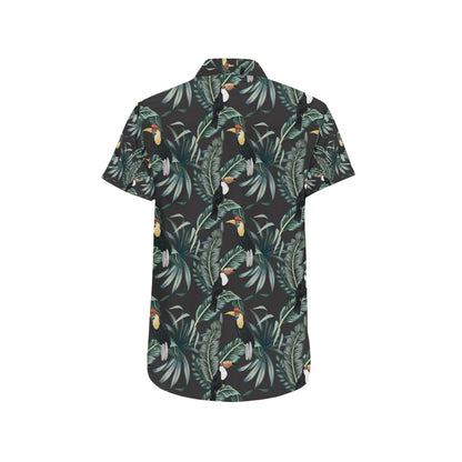 Rainforest Pattern Print Design RF06 Men's Short Sleeve Button Up Shirt