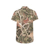 Camouflage Realistic Tree Authumn Print Men's Short Sleeve Button Up Shirt