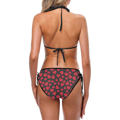 Heart Red Pattern Print Design HE01 Bikini