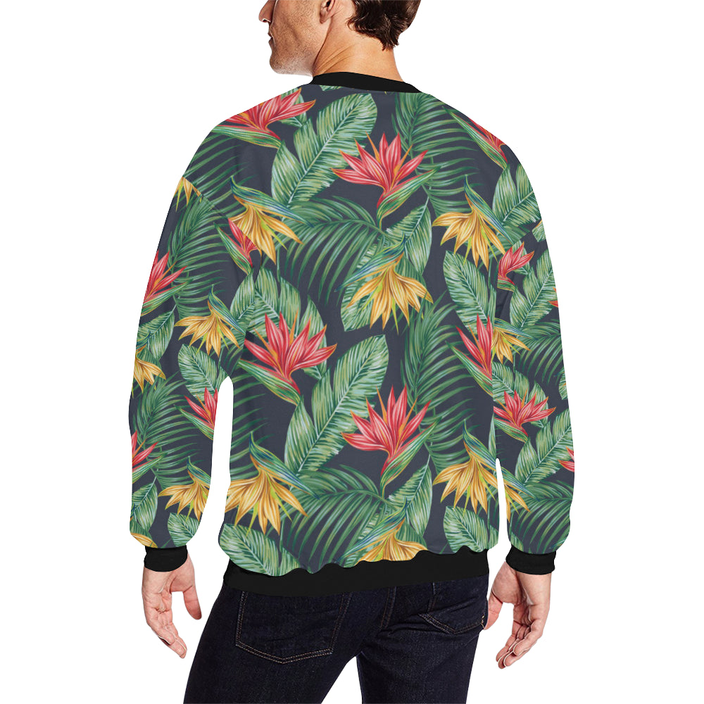 Bird Of Paradise Pattern Print Design BOP09 Men Long Sleeve Sweatshirt