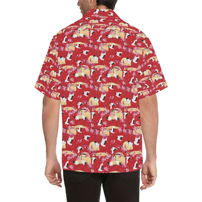 Crane Pattern Print Design 04 Men's Hawaiian Shirt